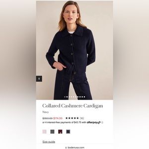 Boden collared cashmere cardigan NWT